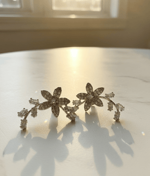 Floral Crystal Vine Earrings